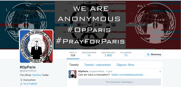Anonimowi zapowiadają masowe ataki na Państwo Islamskie