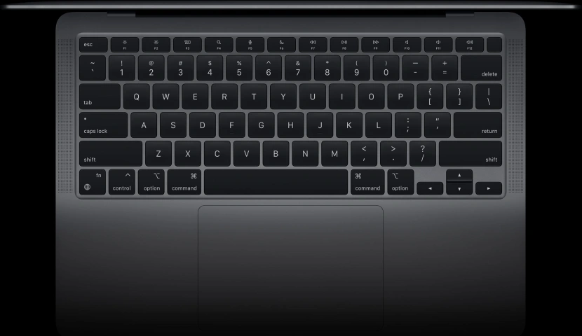 Klawiatura w MacBooku Air z procesorem M1 
Źródło: apple.com