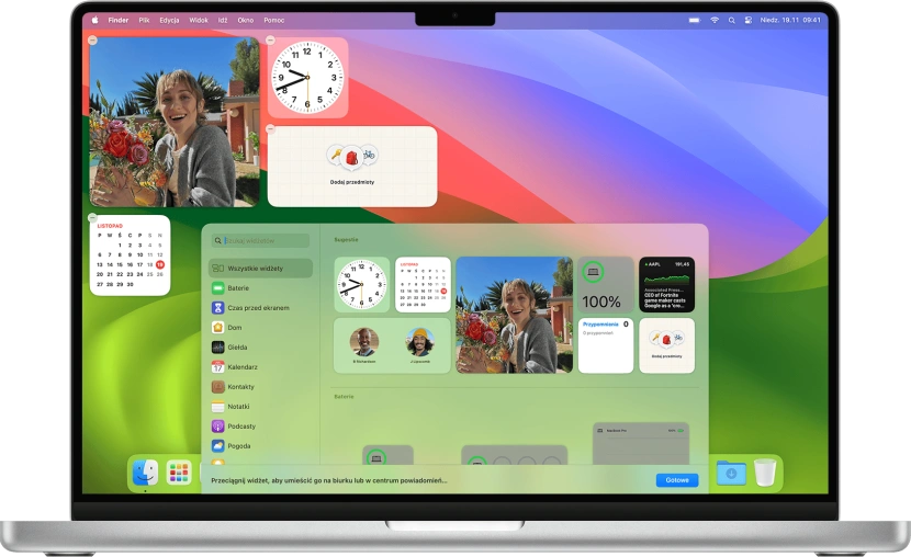 macOS Sonoma na komputerze MacBook Pro 16 z procesorem Apple M3 Pro
Źródło: Apple.com