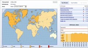 <p>Światowa mapa wirusów</p>