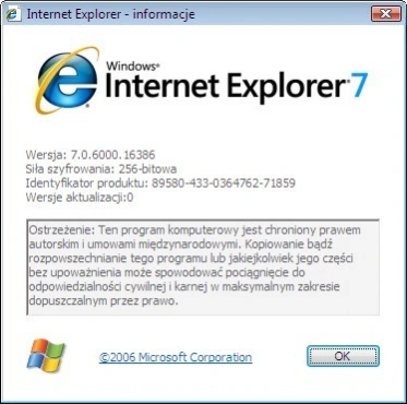 Windows Vista PL, Internet Explorer 7 PL - bo lubimy być najszybsi...
