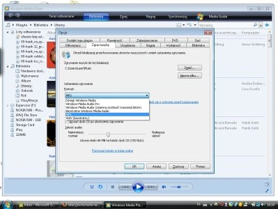 Windows Media Player 11 - jak skompresować audio do innych formatów (MP3, bezstratne WMA)?