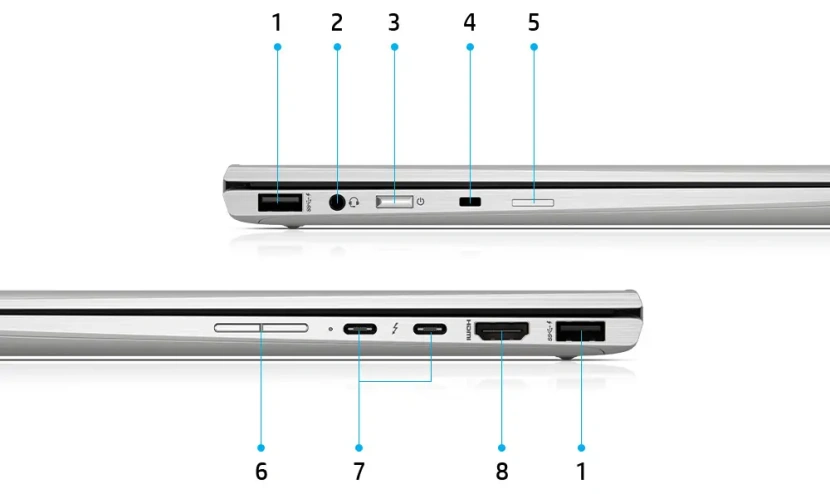 Pokaźna liczba portów laptopa HP EliteBook x360 1040 G6
fot. producenta