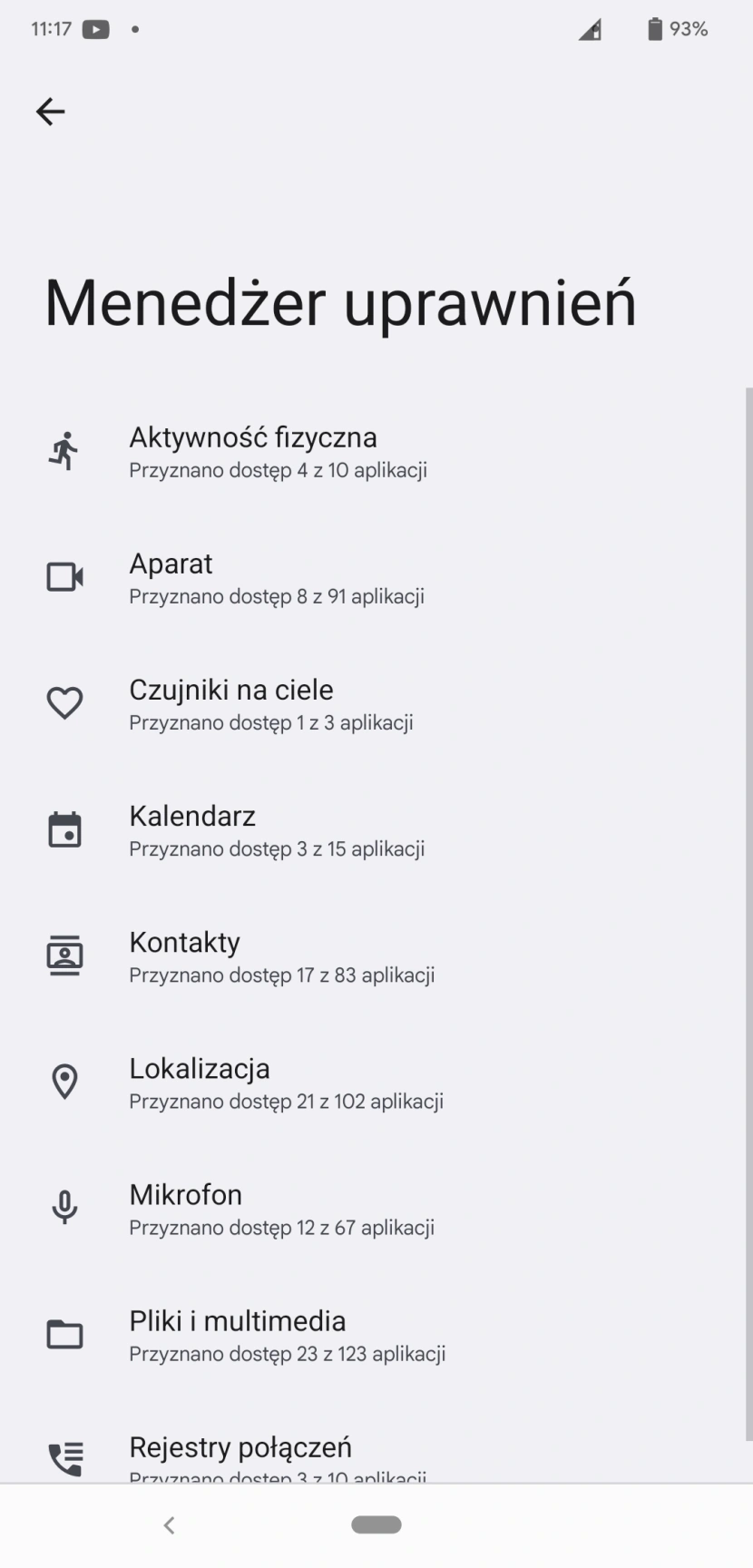 Menedżer uprawnień w Androidzie 12
fot. Daniel Olszewski / Computerworld.pl