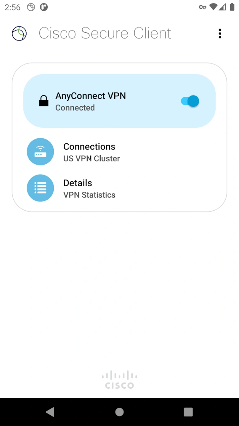 <p>VPN Cisco AnyConnect</p>

<p>Źródło: Sklep Play</p>