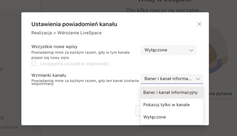 Modyfikacja powiadomień kanału
fot. Daniel Olszewski / Computerworld.pl