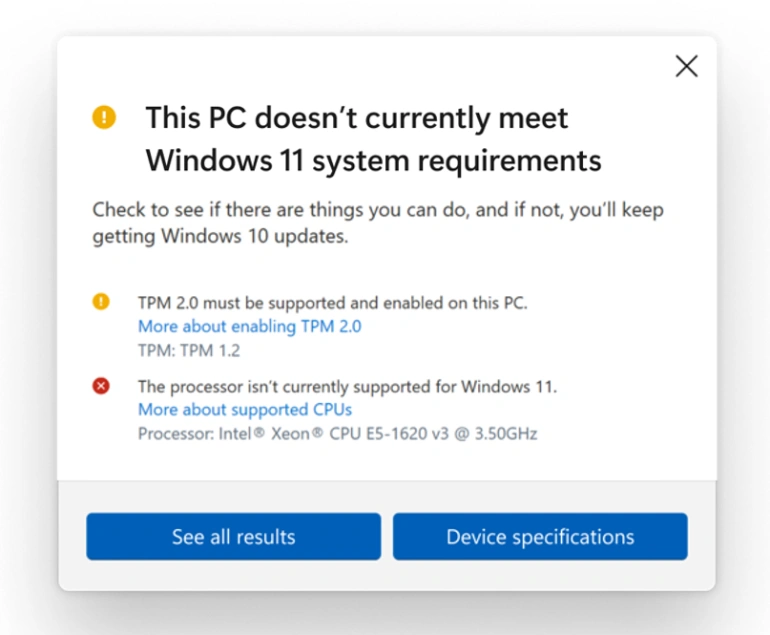<p>Windows 11 wymaga do działania modułu TPM 2.0</p>

<p>Źródło: microsoft.com</p>