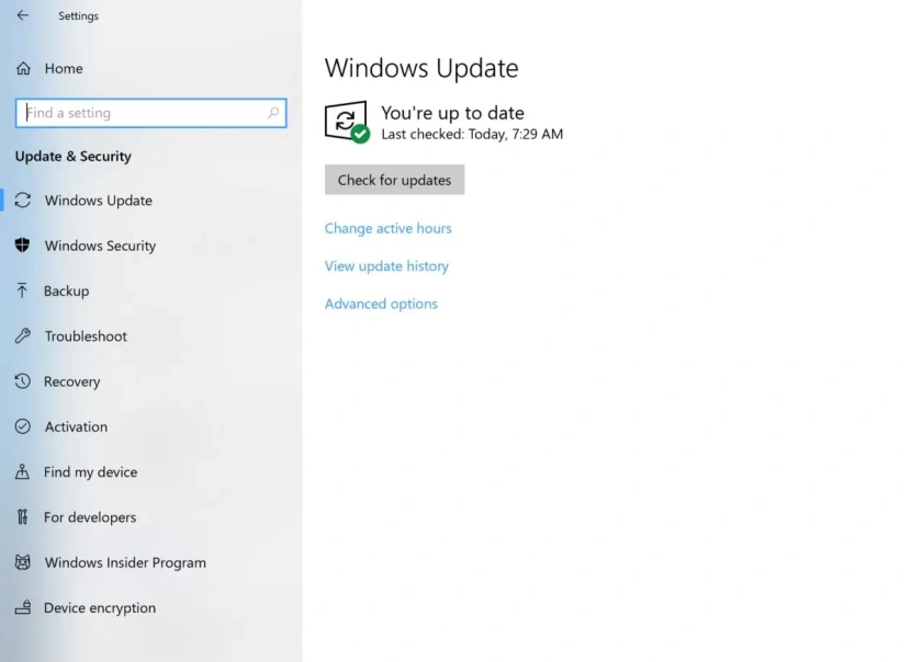 Windows Update w systemie Windows 10
Źródło: Microsoft.com