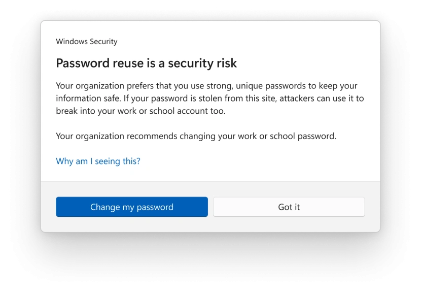 Ostrzeżenie z systemu ochrony phishingowej
Źródło: microsoft.com