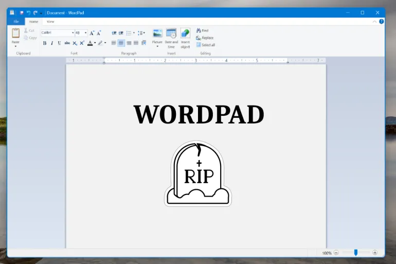 Wordpad - to już koniec