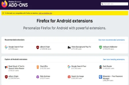 Mobilna przeglądarka Firefox dla urządzeń Android wzbogaci się o setki nowych rozszerzeń